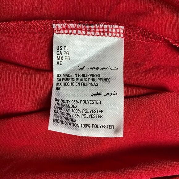 JM Collection Petite Asymmetrical-Overlay Necklace Dress Red Size PL NWT - Picture 12 of 12